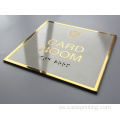 Señal de placa de oro de acero inoxidable con tarjeta Braille